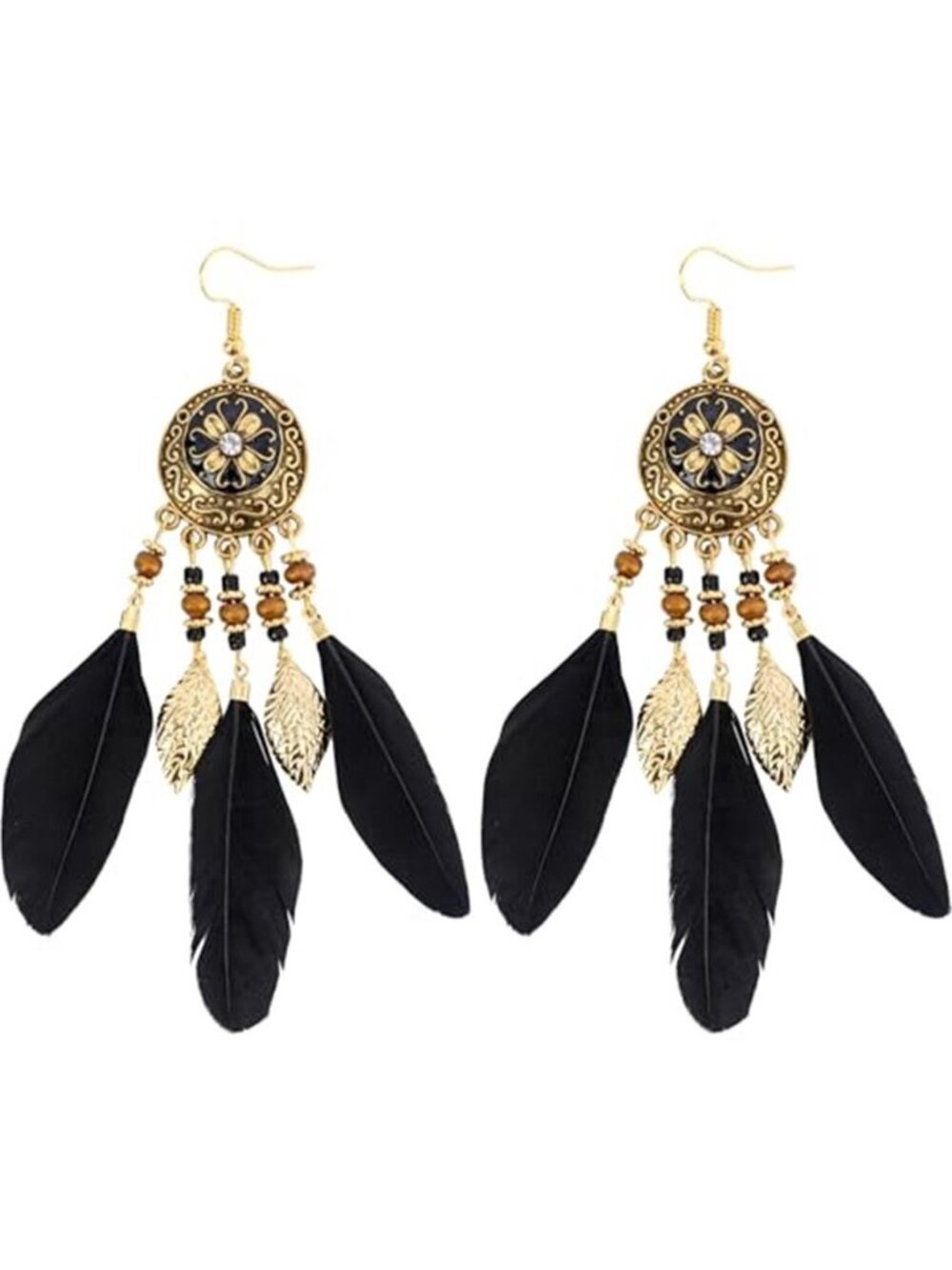 Lightweight Bohemian Feather Dangle Earrings